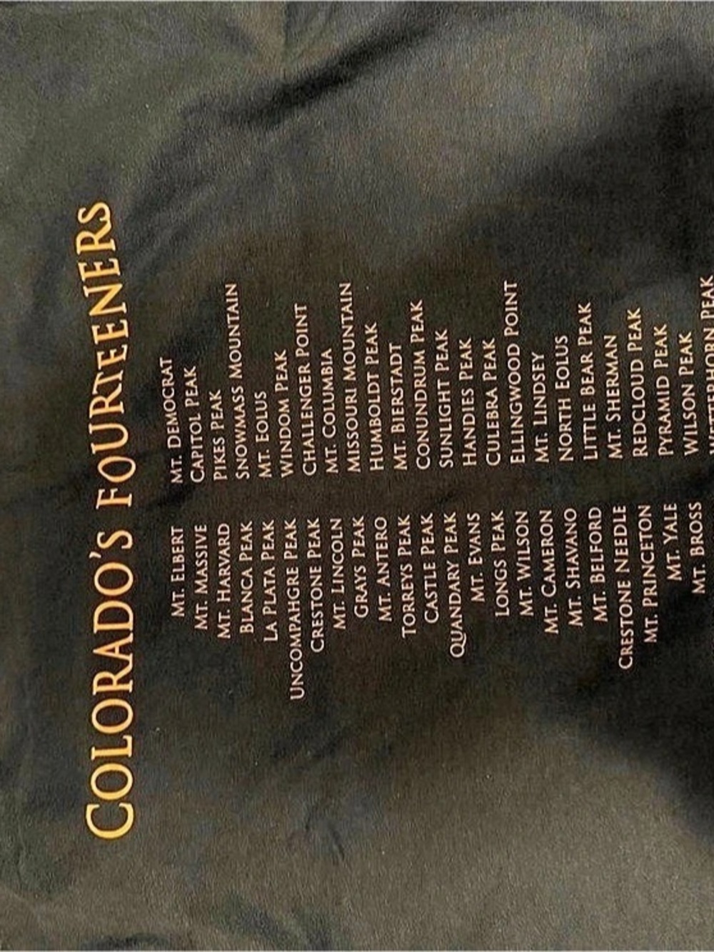 14ers.com Colorado Fourteeners Peak Checklist T-Shirt - Picture 2 of 2